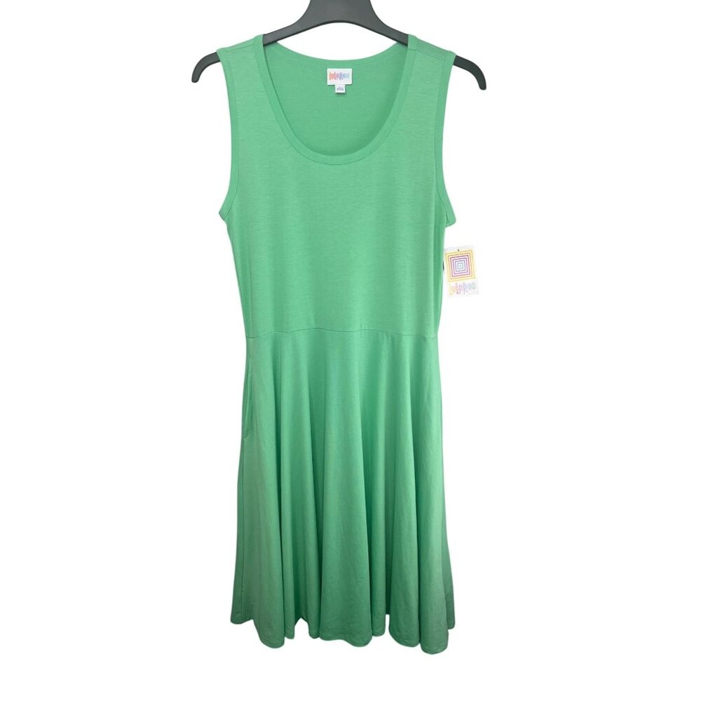 Lularoe Nicki Mint Green Sleeveless Fit & Flare A-Line Dress Womens Large - Picture 14 of 16